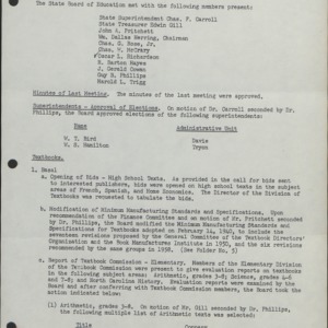 State Board of Education Minutes (4 of 10), 1955-1960