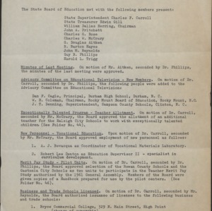 State Board of Education Minutes (6 of 10), 1955-1960