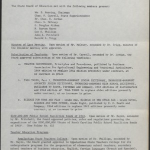 State Board of Education Minutes (10 of 10), 1955-1960