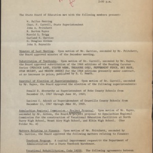 State Board of Education Minutes, 1968