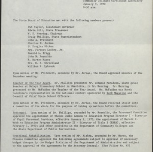 State Board of Education Minutes, 1970