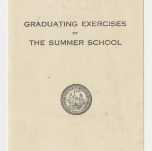 Graduating Exercises of the Summer School, July 18, 1929