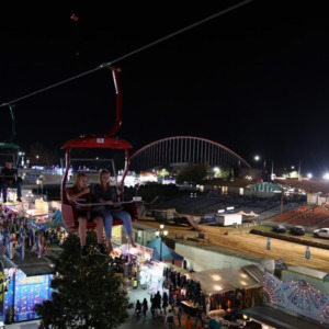 Flyer ride at night, North Carolina State Fair 2016
