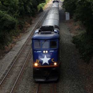 Amtrak Train through campus, September 2016