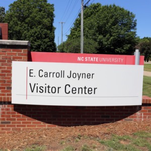 E. Carroll Joyner Visitor Center Sign May 2017