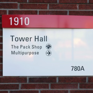Tower Hall Sign May 2017
