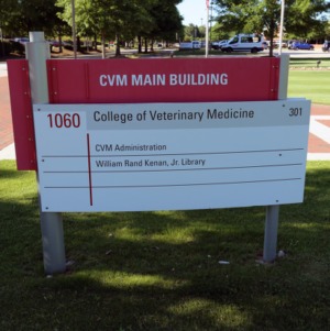 College of Veterinary Medicine Main Building Sign May 2017