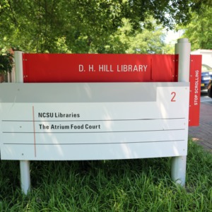 D.H. Hill Jr. Library Sign May 2017