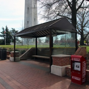 Bus stop near Memorial Bell Tower