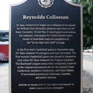 Hallowed Places Plaque, Reynolds Coliseum