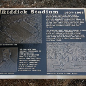 Hallowed Places Plaque, Riddick Stadium