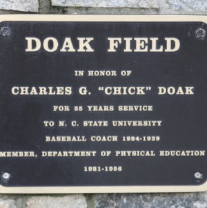 Plaque at Doak Field