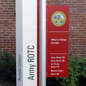 Sign At Reynolds Coliseum about Army ROTC