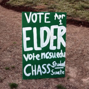 Student Elections campaign sign