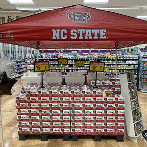 Old Tuffy Beer display at Harris-Teeter store, 2021