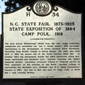 Historic Marker on Hillsborough Street about N. C. State Fair