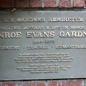 Plaque at Gardner Arboretum