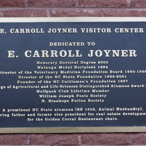 Plaque at Joyner Visitor Center