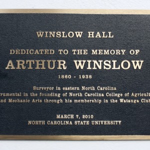 Plaque at Winslow Hall