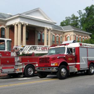 Raleigh Firetrucks on Campus