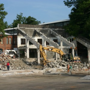 SAS Hall (Math and Statistics Building) site demolition of Riddick Morris