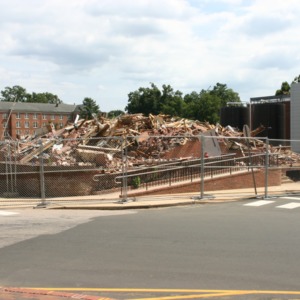 SAS Hall (Math and Statistics Building) site demolition of Riddick Morris