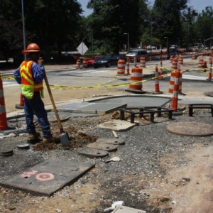 Hillsborough Street roundabout construction