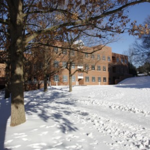 Scott Hall in Snow