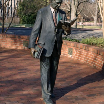 Statue "The Strolling Professor," William R. Johnston, sculpted by J. Seward Johnson