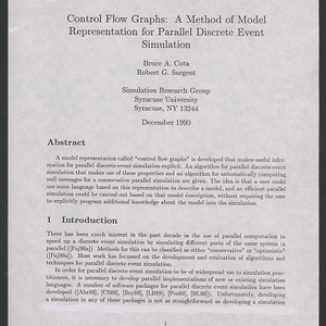 Control Flow Graph Models, 1990