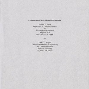 Perspectives on the Evolution of Simulation, 2001