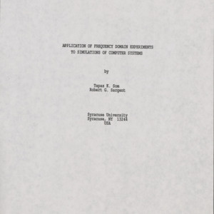 Application of Frequency Domain Experiments & Simulations of Computer Systems, circa 1980