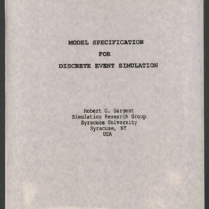 Model Specifications for Discrete Event Simulation, circa 1980