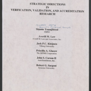 Strategic Directions in Verification, Validation, & Accreditation Research, 1995
