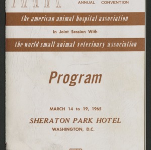 Literature from American Animal Hospital Association convention, 1965