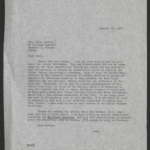 Correspondence, 1962