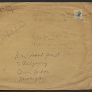 Correspondence, Dr. and Mrs. Gesell