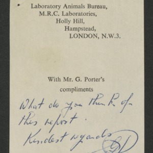 Laboratory Animals--Letters and Clippings