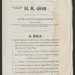 Congressional Letters and Bills