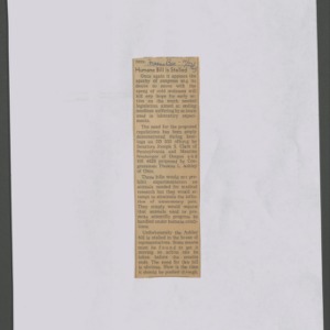 Laboratory Animal Bills, Letters to the Editor, Clippings, Research, 1963