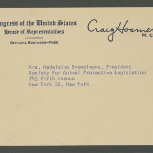 Laboratory Animals, Congressional Responses, 1962-1965