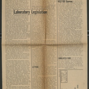 Laboratory Animals: Letters, Clippings, Publications, 1967-1969