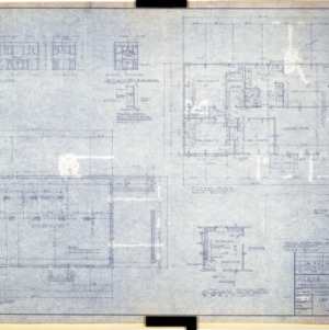 Northwoods Park, House Type JP Variation No. 5 -- Foundation & Floor Plans, Kitchen Elevations