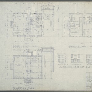 Northwoods Park, House Type N2B Variation No. 1 -- Floor Plans, Foundation Plan, Kitchen Elevation