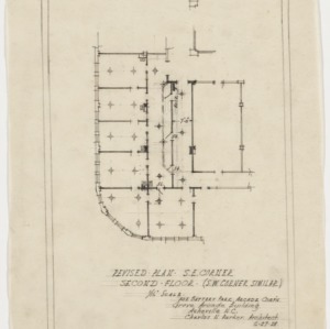 Revised plan of southeast corner, second floor