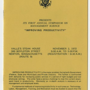 Programs from management science events, 1964-1974