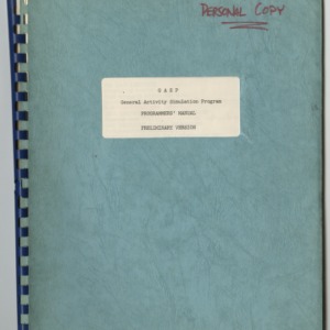 GASP: General Activity Simulation Program Programmer's Manual, Preliminary Version, January 1963