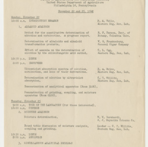 2nd Tobacco Chemists' Research Conference agenda, 1948