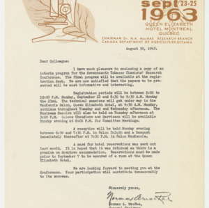 17th Tobacco Chemists' Research Conference invitation, 1963