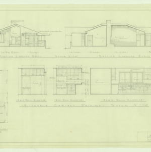 Residence for Haywood Jones -- Sections and kitchen cabinet details